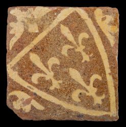 Medieval floor tile from Artois region, France.
