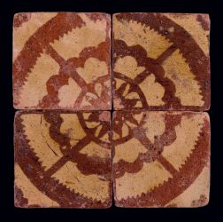 Four late medieval floor tiles