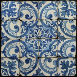 Panel of 16 Portugese tiles 